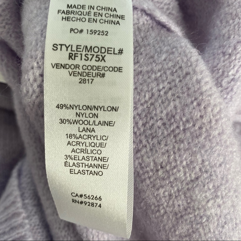 SOLD NWT Anthropologie Splendid Funnel Turtleneck Lavender Wool Sweater XL - Picture 5 of 6